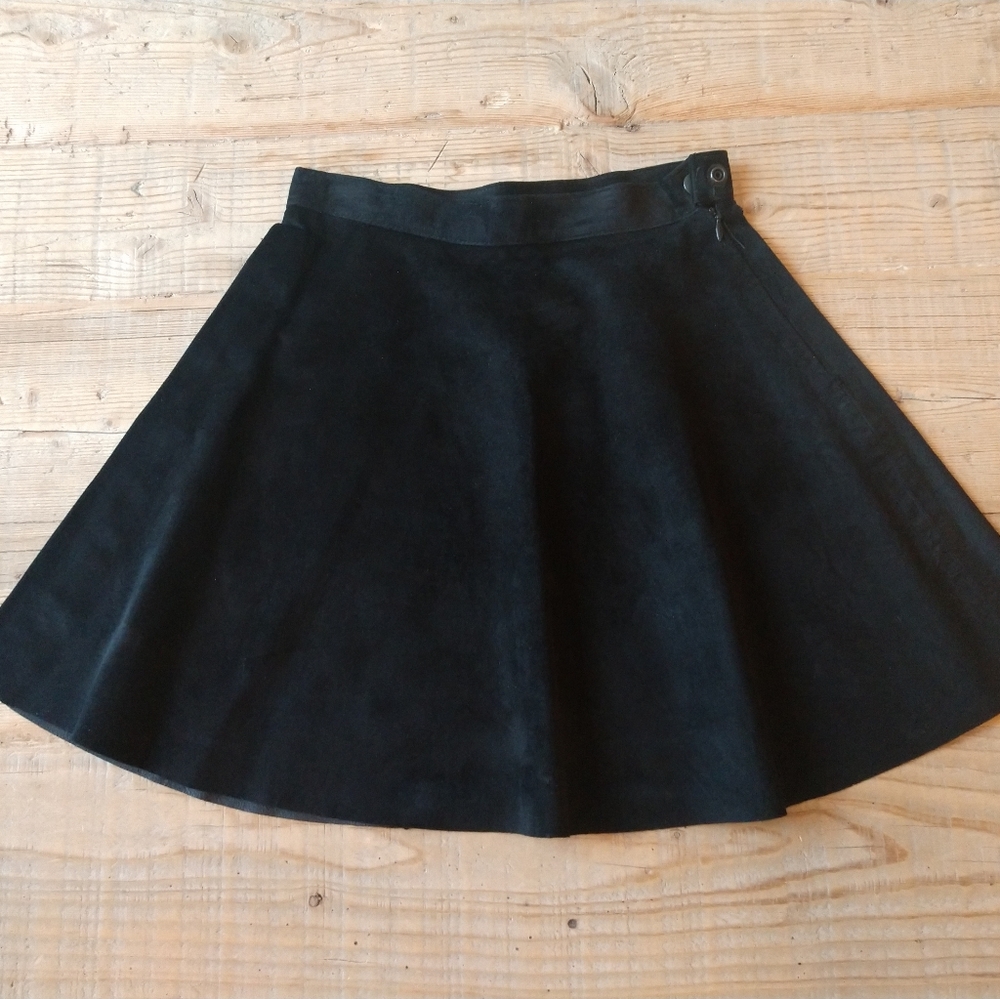 American Apparel suede mini skirt.